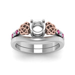 Load image into Gallery viewer, semi-mount-diamond-celtic-wedding-set-with-pink-sapphire-in-950-Platinum-FDENS2255B3SMGSADRPIANGLE5-NL-WG?v=1756977152
