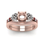 Load image into Gallery viewer, semi-mount-diamond-celtic-wedding-set-with-ruby-in-14K-rose-gold-FDENS2255B3SMGRUDRANGLE5-NL-RG?v=1756977152
