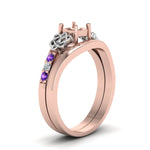 Load image into Gallery viewer, semi-mount-diamond-celtic-wedding-set-with-violac-topaz-in-14K-rose-gold-FDENS2255B3SMGVITOANGLE2-NL-RG?v=1756977152
