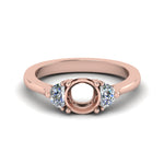 Load image into Gallery viewer, Semi Mount Half Moon Accent Engagement Ring
