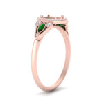Load image into Gallery viewer, semi-mount-diamond-halo-edwardian-engagement-ring-with-emerald-in-FD9778SMRGEMGR-NL-RG
