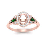 Load image into Gallery viewer, semi-mount-diamond-halo-edwardian-engagement-ring-with-emerald-in-FD9778SMRGEMGR-NL-RG
