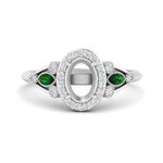 Load image into Gallery viewer, semi-mount-diamond-halo-edwardian-engagement-ring-with-emerald-in-FD9778SMRGEMGR-NL-WG

