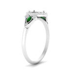 Load image into Gallery viewer, semi-mount-diamond-halo-edwardian-engagement-ring-with-emerald-in-FD9778SMRGEMGR-NL-WG

