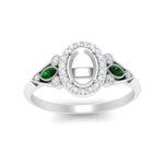 Load image into Gallery viewer, semi-mount-diamond-halo-edwardian-engagement-ring-with-emerald-in-FD9778SMRGEMGR-NL-WG
