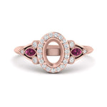 Load image into Gallery viewer, semi-mount-diamond-halo-edwardian-engagement-ring-with-pink-sapphire-in-FD9778SMRGSADRPI-NL-RG
