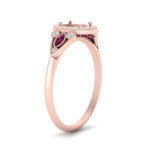 Load image into Gallery viewer, semi-mount-diamond-halo-edwardian-engagement-ring-with-pink-sapphire-in-FD9778SMRGSADRPI-NL-RG
