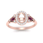 Load image into Gallery viewer, semi-mount-diamond-halo-edwardian-engagement-ring-with-pink-sapphire-in-FD9778SMRGSADRPI-NL-RG
