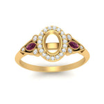 Load image into Gallery viewer, semi-mount-diamond-halo-edwardian-engagement-ring-with-pink-sapphire-in-FD9778SMRGSADRPI-NL-YG
