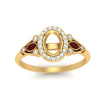 Load image into Gallery viewer, semi-mount-diamond-halo-edwardian-engagement-ring-with-ruby-in-FD9778SMRGRUDR-NL-YG
