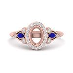 Load image into Gallery viewer, semi-mount-diamond-halo-edwardian-engagement-ring-with-sapphire-in-FD9778SMRGSABL-NL-RG
