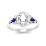 Load image into Gallery viewer, semi-mount-diamond-halo-edwardian-engagement-ring-with-sapphire-in-FD9778SMRGSABL-NL-WG
