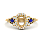 Load image into Gallery viewer, semi-mount-diamond-halo-edwardian-engagement-ring-with-sapphire-in-FD9778SMRGSABL-NL-YG

