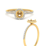 Load image into Gallery viewer, semi-mount-diamond-halo-petite-engagement-ring-in-yellow-gold-FD8523SMRANGLE3-NL-YG
