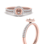 Load image into Gallery viewer, semi-mount-diamond-halo-wedding-ring-set-in-rose-gold-FD8523SM-NL-RG
