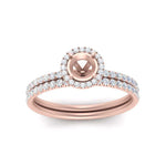 Load image into Gallery viewer, semi-mount-diamond-halo-wedding-ring-set-in-rose-gold-FD8523SM-NL-RG
