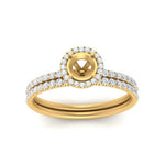Load image into Gallery viewer, semi-mount-diamond-halo-wedding-ring-set-in-yellow-gold-FD8523SM-NL-YG
