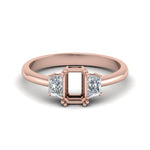Load image into Gallery viewer, Semi Mount 3 Stone Trapezoid Engagement Ring