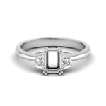 Load image into Gallery viewer, Semi Mount 3 Stone Trapezoid Engagement Ring