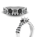 Load image into Gallery viewer, semi-mount-diamond-twisted-floral-prong-black-diamond-wedding-set-white-gold-FD10257SMGBLACK-ANGLE3-NL-WG?v=1756359412
