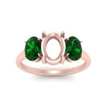 Load image into Gallery viewer, semi-mount-emerald-3-stone-basket-engagement-ring-in-rose-gold-FD10416SMRGEMGRANGLE5-NL-RG
