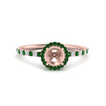Load image into Gallery viewer, semi-mount-emerald-halo-petite-engagement-ring-in-rose-gold-FD8523SMRGEMGRANGLE3-NL-RG
