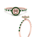 Load image into Gallery viewer, semi-mount-emerald-halo-petite-engagement-ring-in-rose-gold-FD8523SMRGEMGRANGLE3-NL-RG
