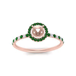 Load image into Gallery viewer, semi-mount-emerald-halo-petite-engagement-ring-in-rose-gold-FD8523SMRGEMGRANGLE3-NL-RG
