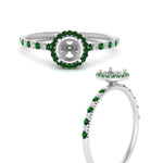Load image into Gallery viewer, semi-mount-emerald-halo-petite-engagement-ring-in-white-gold-FD8523SMRGEMGRANGLE3-NL-WG
