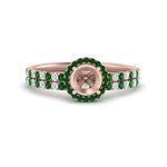 Load image into Gallery viewer, semi-mount-emerald-halo-wedding-ring-set-in-rose-gold-FD8523SMGEMGR-NL-RG
