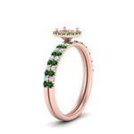 Load image into Gallery viewer, semi-mount-emerald-halo-wedding-ring-set-in-rose-gold-FD8523SMGEMGR-NL-RG
