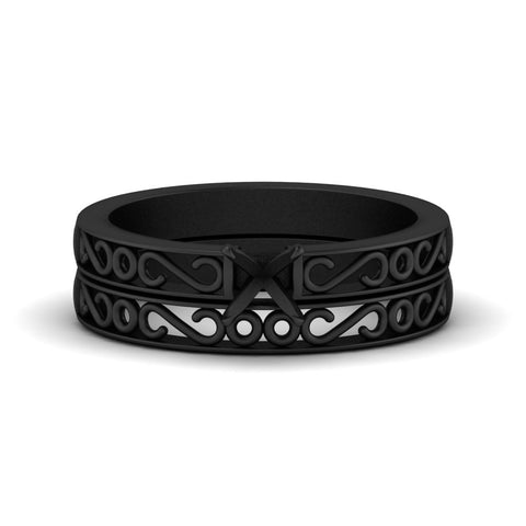 Semi Mount Filigree Single Stone Wedding Set