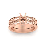 Load image into Gallery viewer, Semi Mount Filigree Single Stone Wedding Set