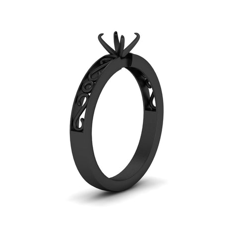 Semi Mount Filigree Single Stone Ring