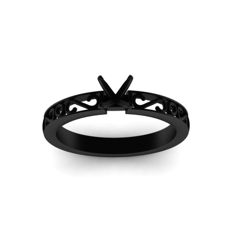 Semi Mount Filigree Single Stone Ring