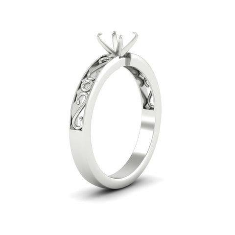 Semi Mount Filigree Single Stone Ring