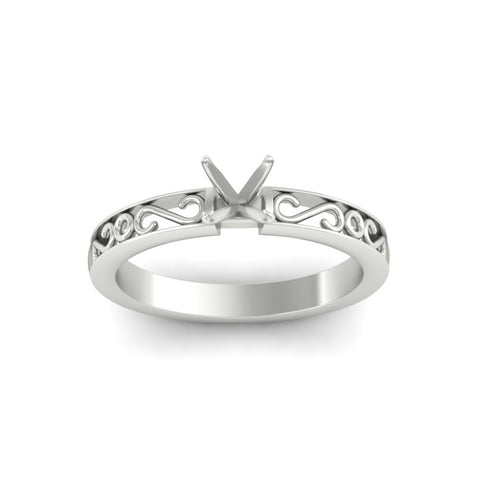 Semi Mount Filigree Single Stone Ring