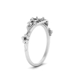 Load image into Gallery viewer, semi-mount-floral-halo-black-diamond-engagement-ring-in-FD10057SMRGBLACKANGLE3-NL-WG
