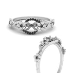 Load image into Gallery viewer, semi-mount-floral-halo-black-diamond-engagement-ring-in-FD10057SMRGBLACKANGLE3-NL-WG
