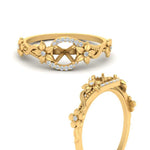 Load image into Gallery viewer, semi-mount-floral-halo-diamond-engagement-ring-in-FD10057SMRANGLE3-NL-YG
