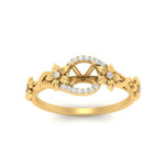 Load image into Gallery viewer, semi-mount-floral-halo-diamond-engagement-ring-in-FD10057SMRANGLE3-NL-YG
