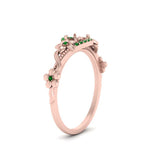 Load image into Gallery viewer, semi-mount-floral-halo-emerald-engagement-ring-in-FD10057SMRGEMGRANGLE3-NL-RG
