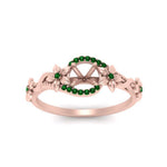 Load image into Gallery viewer, semi-mount-floral-halo-emerald-engagement-ring-in-FD10057SMRGEMGRANGLE3-NL-RG
