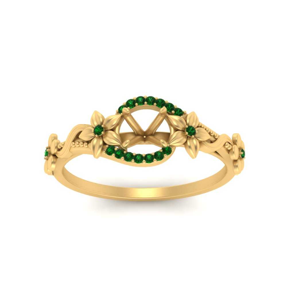 semi-mount-floral-halo-emerald-engagement-ring-in-FD10057SMRGEMGRANGLE3-NL-YG