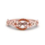 Load image into Gallery viewer, semi-mount-floral-halo-orange-sapphire-engagement-ring-in-FD10057SMRGSAORANGLE3-NL-RG
