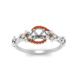 Load image into Gallery viewer, semi-mount-floral-halo-orange-sapphire-engagement-ring-in-FD10057SMRGSAORANGLE3-NL-WG
