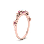 Load image into Gallery viewer, semi-mount-floral-halo-pink-sapphire-engagement-ring-in-FD10057SMRGSADRPIANGLE3-NL-RG
