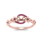 Load image into Gallery viewer, semi-mount-floral-halo-pink-sapphire-engagement-ring-in-FD10057SMRGSADRPIANGLE3-NL-RG
