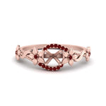 Load image into Gallery viewer, semi-mount-floral-halo-ruby-engagement-ring-in-FD10057SMRGRUDRANGLE3-NL-RG
