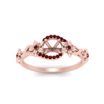 Load image into Gallery viewer, semi-mount-floral-halo-ruby-engagement-ring-in-FD10057SMRGRUDRANGLE3-NL-RG
